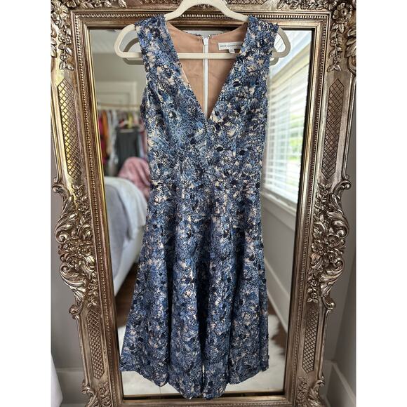 Dress the Population Sally Embroidered Sequin Fit & Flare Dress Small - Picture 5 of 9